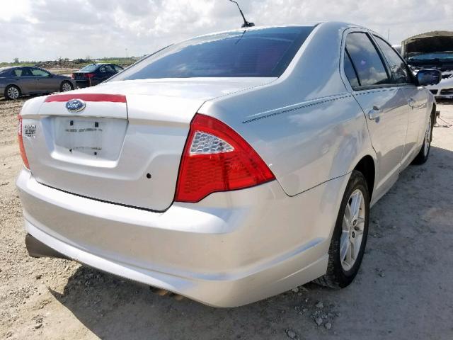 3FAHP0GA9CR230868 - 2012 FORD FUSION S SILVER photo 4