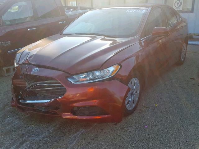 3FA6P0G7XER356283 - 2014 FORD FUSION S MAROON photo 2