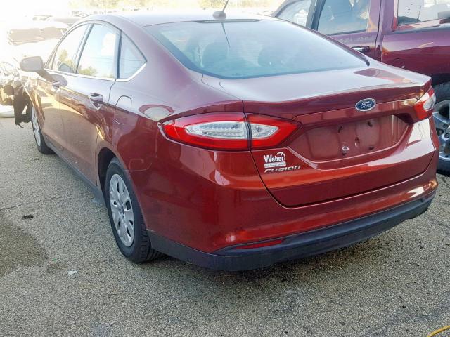 3FA6P0G7XER356283 - 2014 FORD FUSION S MAROON photo 3