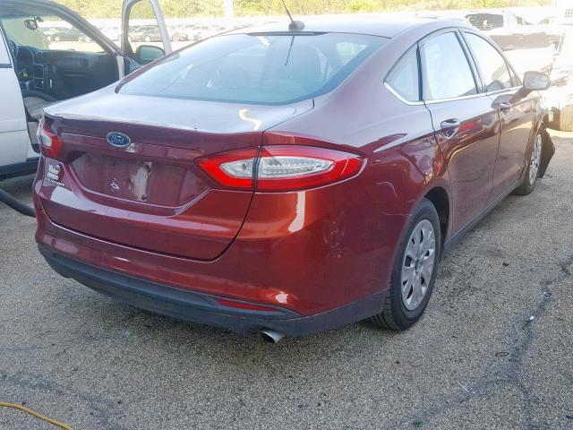 3FA6P0G7XER356283 - 2014 FORD FUSION S MAROON photo 4