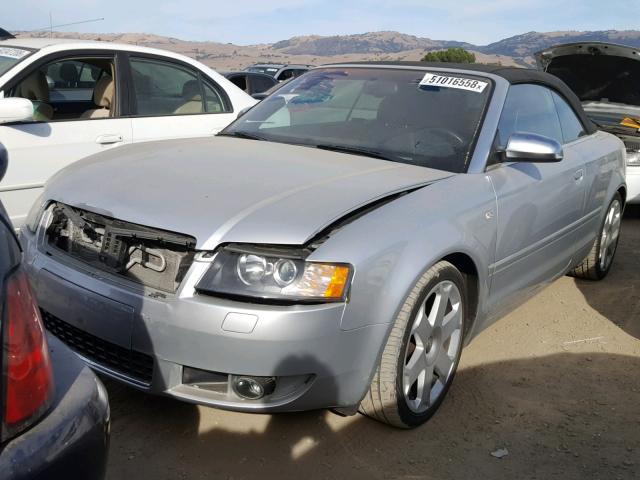 WUARL48HX4K900157 - 2004 AUDI S4 QUATTRO SILVER photo 2