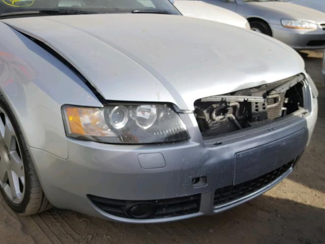 WUARL48HX4K900157 - 2004 AUDI S4 QUATTRO SILVER photo 9