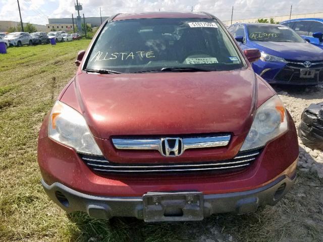 JHLRE38718C052875 - 2008 HONDA CR-V EXL RED photo 9