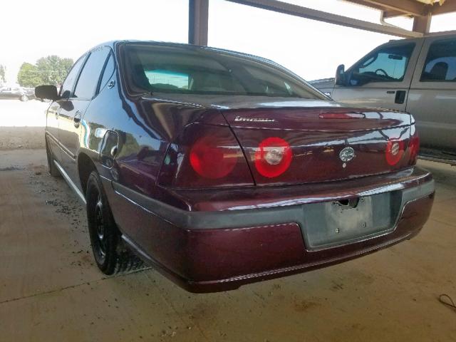 2G1WF52E739343146 - 2003 CHEVROLET IMPALA MAROON photo 3