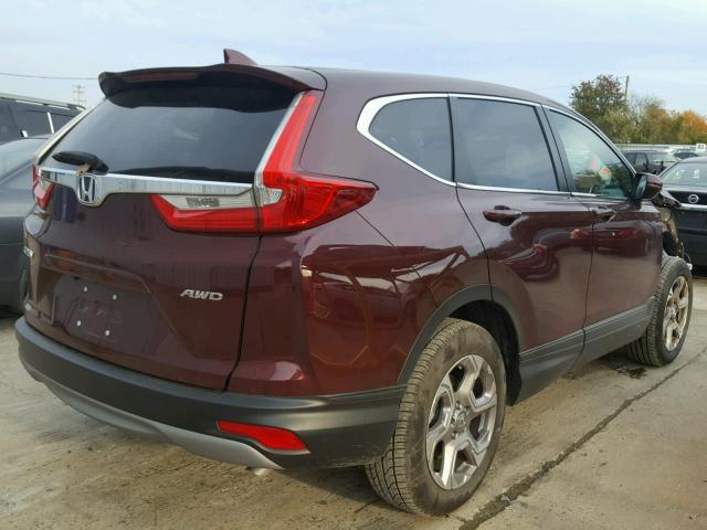 2HKRW2H80JH640354 - 2018 HONDA CR-V EXL BURGUNDY photo 4