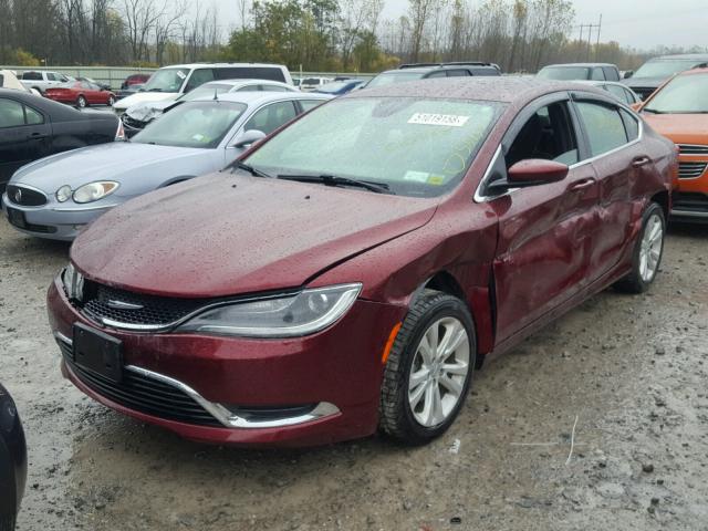 1C3CCCAB9FN568544 - 2015 CHRYSLER 200 LIMITE RED photo 2