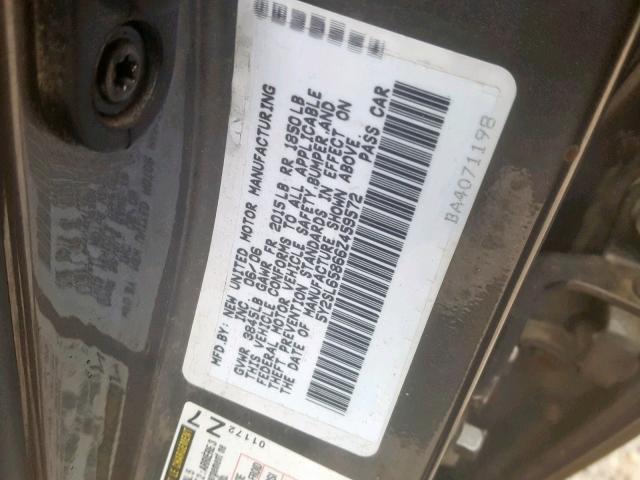 5Y2SL65866Z459572 - 2006 PONTIAC VIBE SILVER photo 10