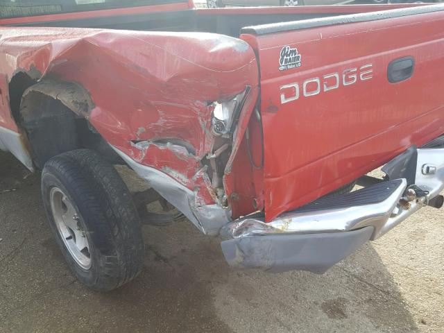 1B7FL26X8VS168028 - 1997 DODGE DAKOTA RED photo 9