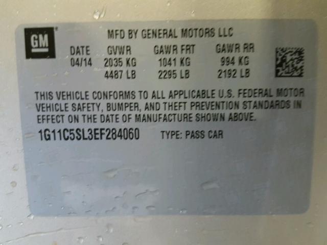 1G11C5SL3EF284060 - 2014 CHEVROLET MALIBU 1LT GOLD photo 10