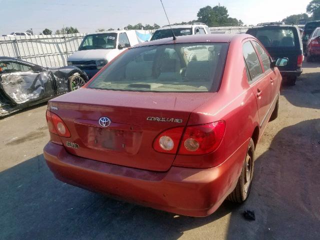 1NXBR32E25Z517840 - 2005 TOYOTA COROLLA CE RED photo 4