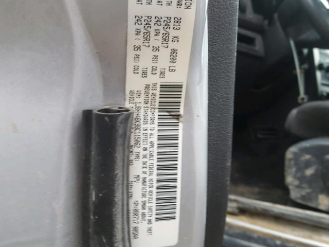 1J8HH48K98C115062 - 2008 JEEP COMMANDER SILVER photo 10