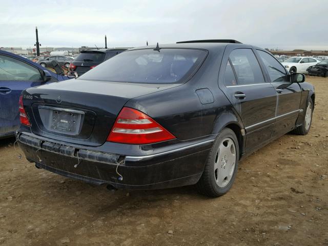 WDBNG78J21A148314 - 2001 MERCEDES-BENZ S 600 BLACK photo 4