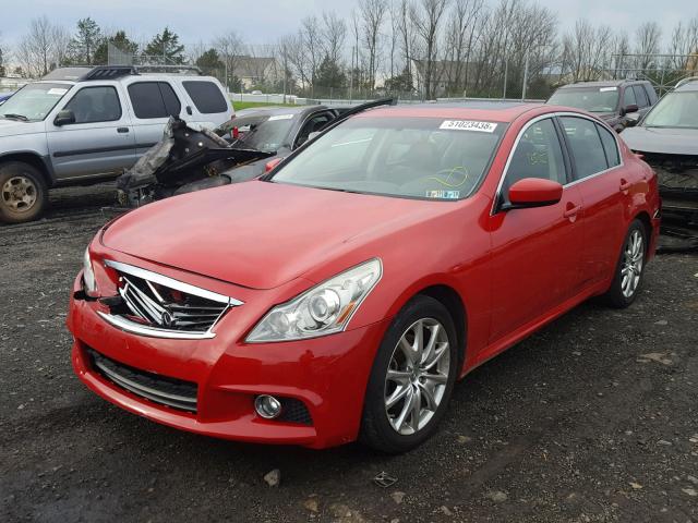 JN1CV6AR6AM456161 - 2010 INFINITI G37 RED photo 2