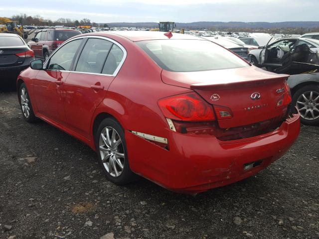 JN1CV6AR6AM456161 - 2010 INFINITI G37 RED photo 3