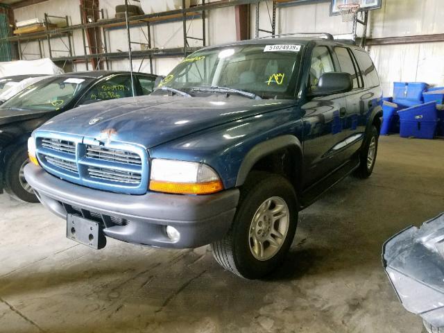 1D4HS38N23F623056 - 2003 DODGE DURANGO SP BLUE photo 2