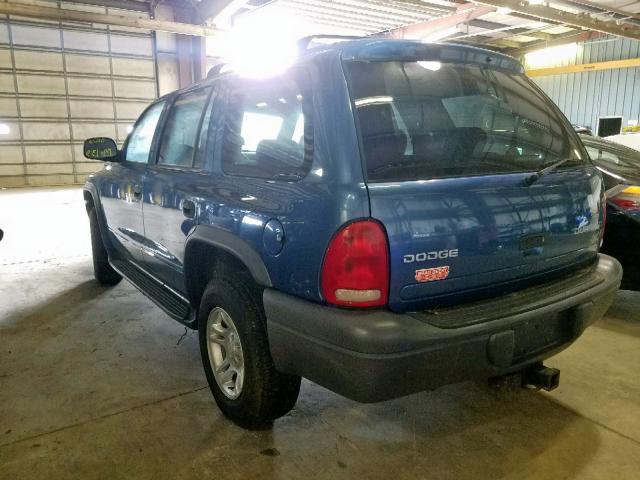 1D4HS38N23F623056 - 2003 DODGE DURANGO SP BLUE photo 3