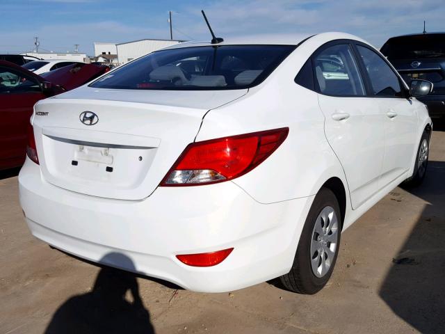 KMHCT4AE4GU062795 - 2016 HYUNDAI ACCENT SE WHITE photo 4