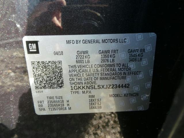 1GKKNSLSXJZ234442 - 2018 GMC ACADIA SLE GRAY photo 6