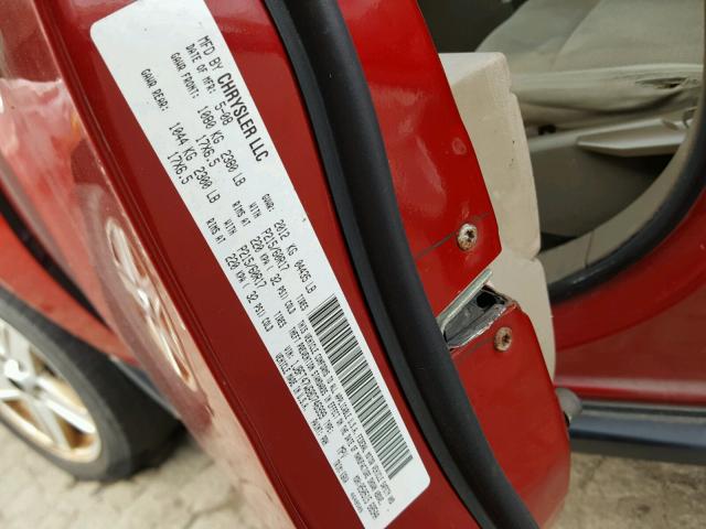 1J8FT47W68D746999 - 2008 JEEP COMPASS SP RED photo 10