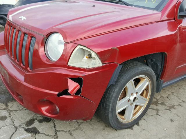 1J8FT47W68D746999 - 2008 JEEP COMPASS SP RED photo 9