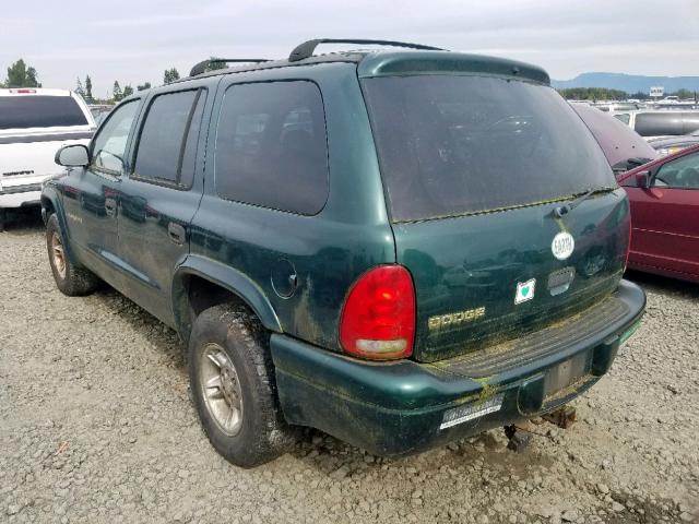 1B4HR28Y5XF643916 - 1999 DODGE DURANGO GREEN photo 3