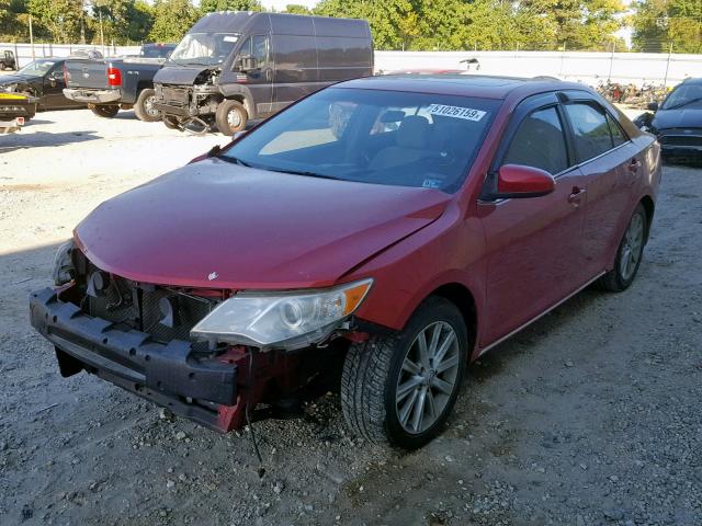 4T4BF1FK5CR186350 - 2012 TOYOTA CAMRY BASE RED photo 2