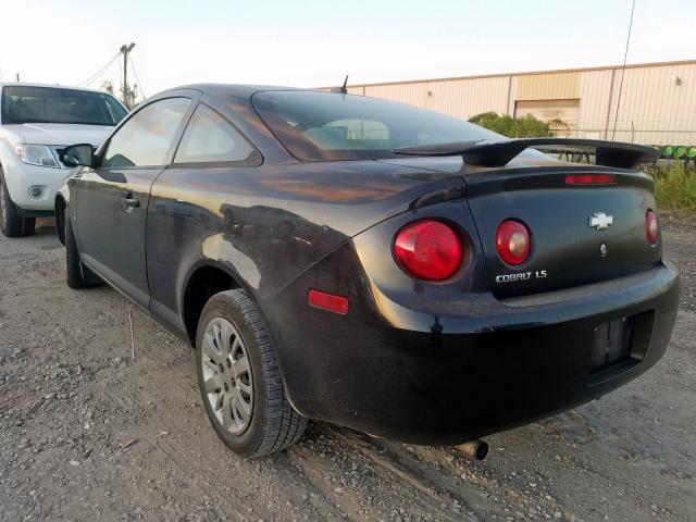 1G1AS18H297274425 - 2009 CHEVROLET COBALT LS BLACK photo 3