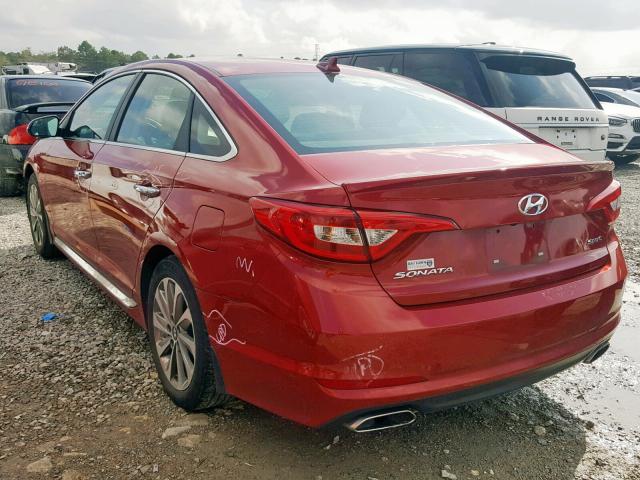 5NPE34AF2HH578414 - 2017 HYUNDAI SONATA SPO RED photo 3