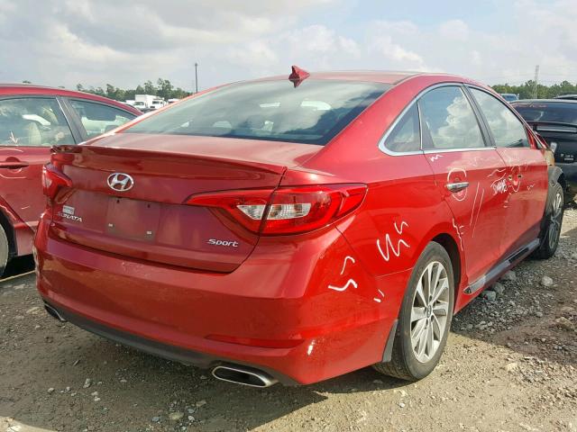 5NPE34AF2HH578414 - 2017 HYUNDAI SONATA SPO RED photo 4