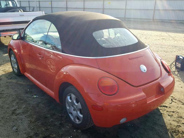 3VWCK21Y53M300736 - 2003 VOLKSWAGEN NEW BEETLE ORANGE photo 3