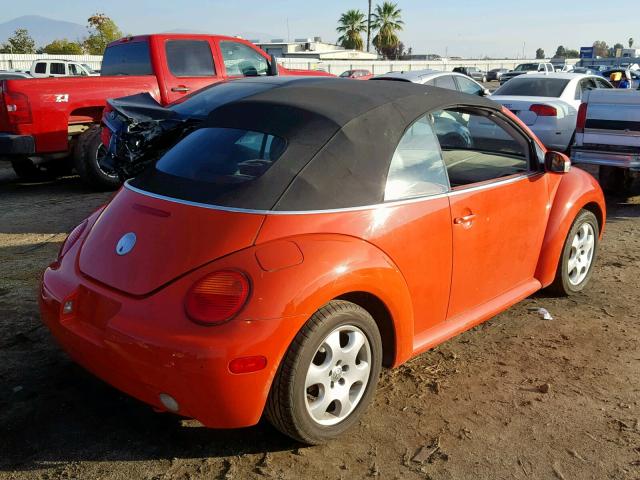 3VWCK21Y53M300736 - 2003 VOLKSWAGEN NEW BEETLE ORANGE photo 4