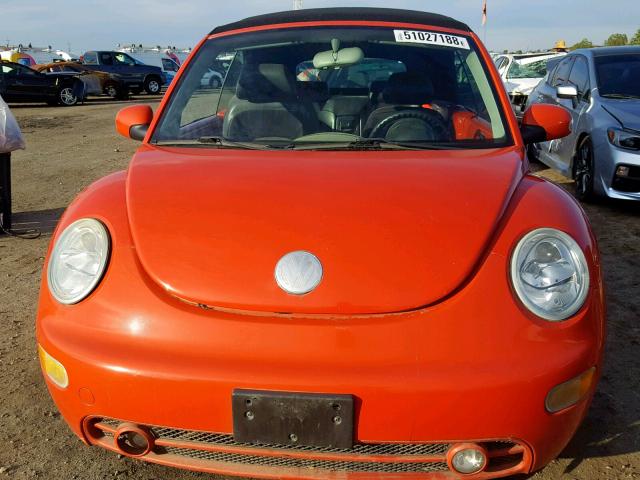 3VWCK21Y53M300736 - 2003 VOLKSWAGEN NEW BEETLE ORANGE photo 9