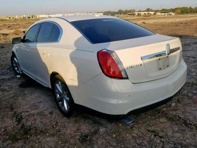 1LNHL9DR5CG806284 - 2012 LINCOLN MKS WHITE photo 3