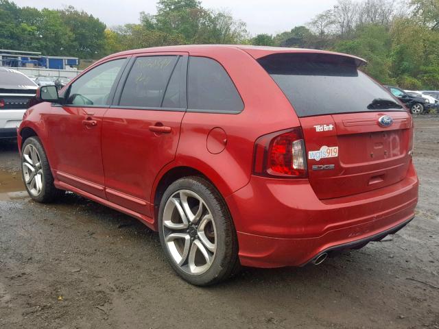 2FMDK4AK1BBA32407 - 2011 FORD EDGE SPORT RED photo 3