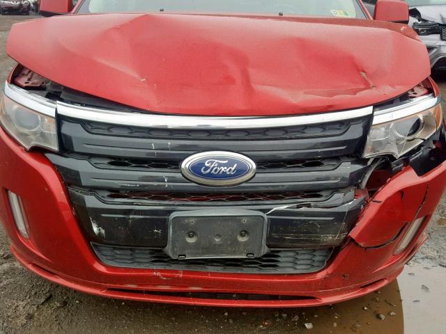 2FMDK4AK1BBA32407 - 2011 FORD EDGE SPORT RED photo 7