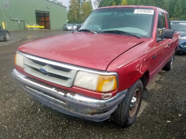 1FTCR14U7TTA72323 - 1996 FORD RANGER SUP RED photo 2