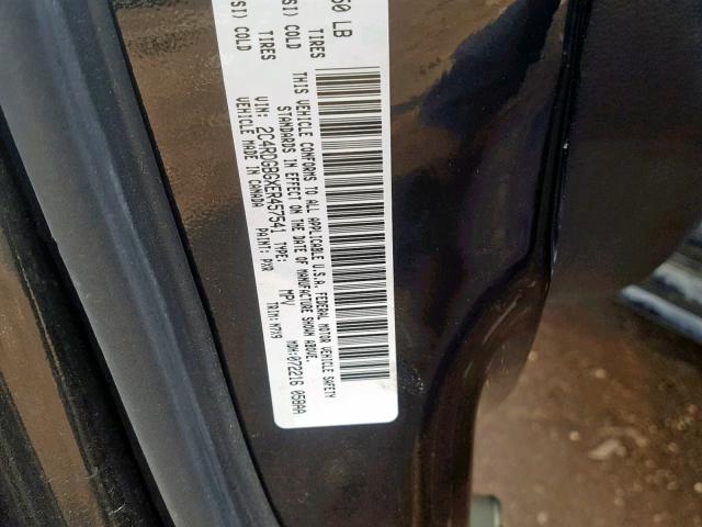 2C4RDGBGXER457541 - 2014 DODGE GRAND CARA BLACK photo 10