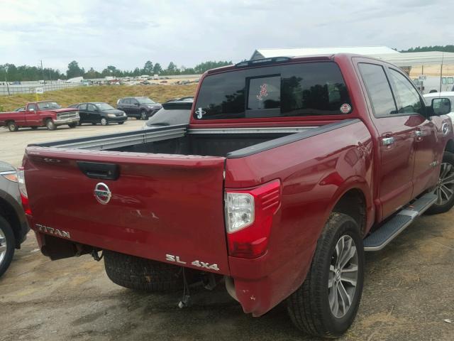 1N6AA1E51HN550119 - 2017 NISSAN TITAN SV RED photo 4