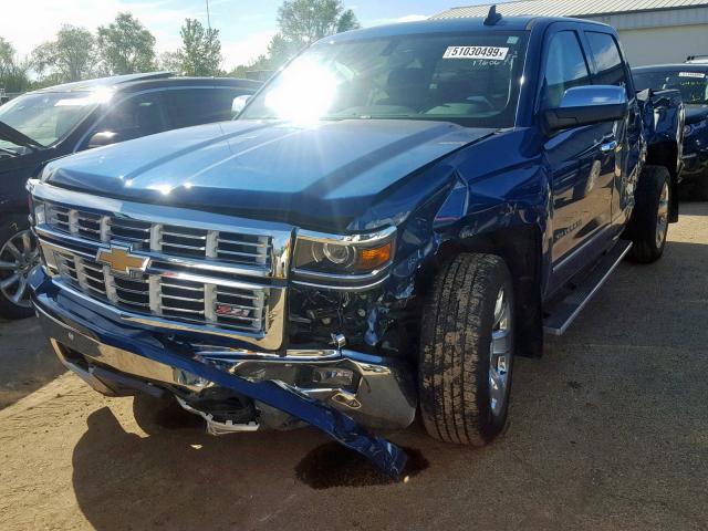 3GCUKSEJ1FG346698 - 2015 CHEVROLET SILVERADO BLUE photo 2