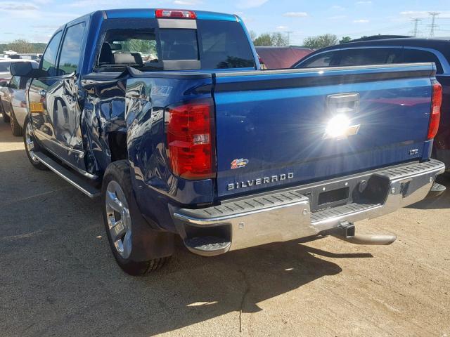 3GCUKSEJ1FG346698 - 2015 CHEVROLET SILVERADO BLUE photo 3