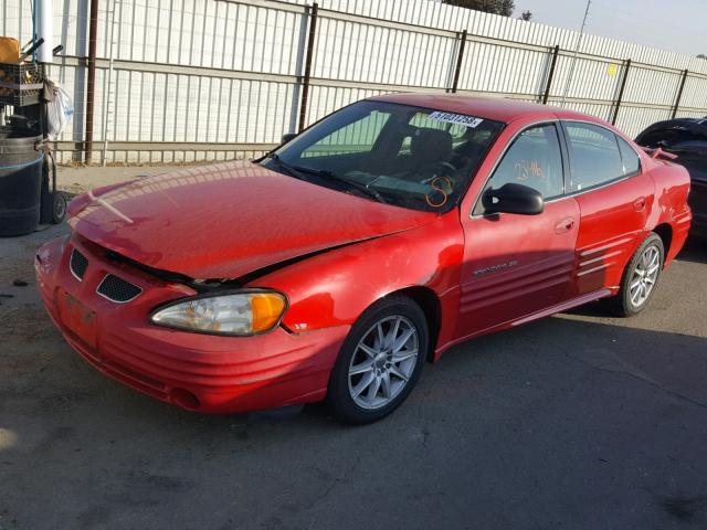 1G2NF52E5YM723958 - 2000 PONTIAC GRAND AM S RED photo 2