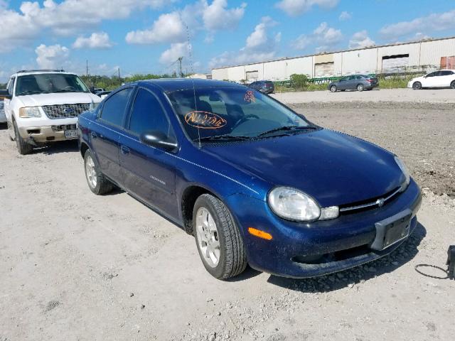 1B3ES46C81D161345 - 2001 DODGE NEON SE BLUE photo 1