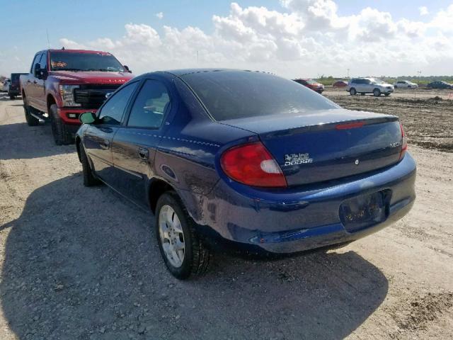 1B3ES46C81D161345 - 2001 DODGE NEON SE BLUE photo 3