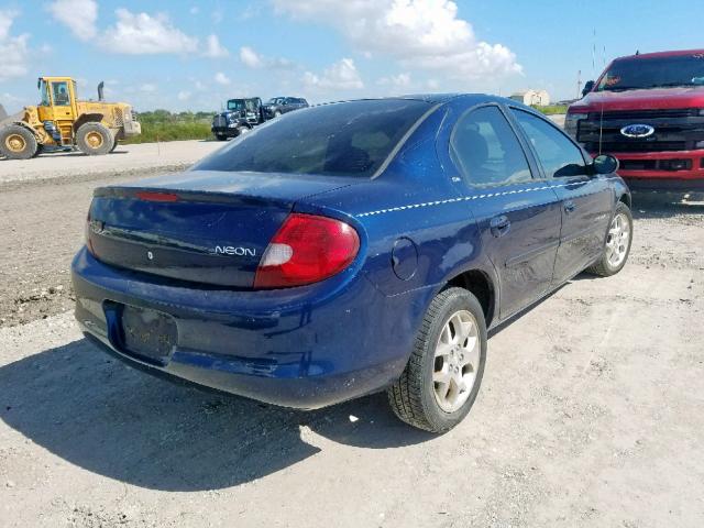 1B3ES46C81D161345 - 2001 DODGE NEON SE BLUE photo 4