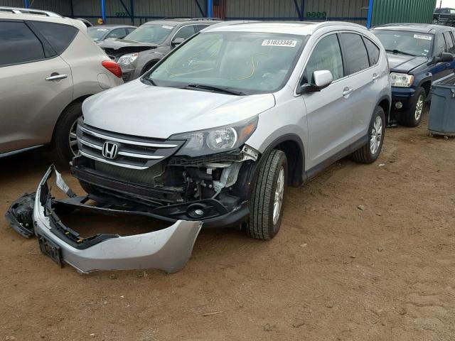 2HKRM4H77DH650215 - 2013 HONDA CR-V EXL SILVER photo 2