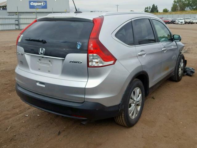 2HKRM4H77DH650215 - 2013 HONDA CR-V EXL SILVER photo 4