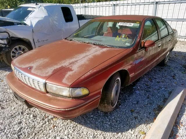 1G1BL53E7NW152567 - 1992 CHEVROLET CAPRICE MAROON photo 2