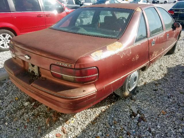 1G1BL53E7NW152567 - 1992 CHEVROLET CAPRICE MAROON photo 4