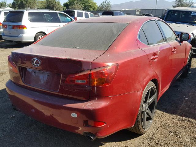 JTHBK262X65015526 - 2006 LEXUS IS 250 BURGUNDY photo 4