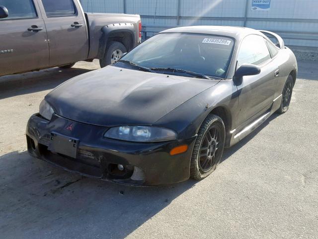 4A3AK44Y9XE145389 - 1999 MITSUBISHI ECLIPSE GS BLACK photo 2